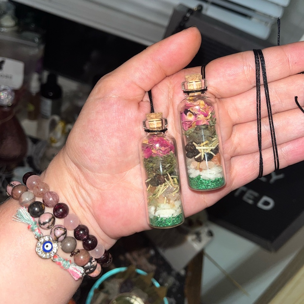 Matching Prosperity SpellJar Neckalces by Empress Spells